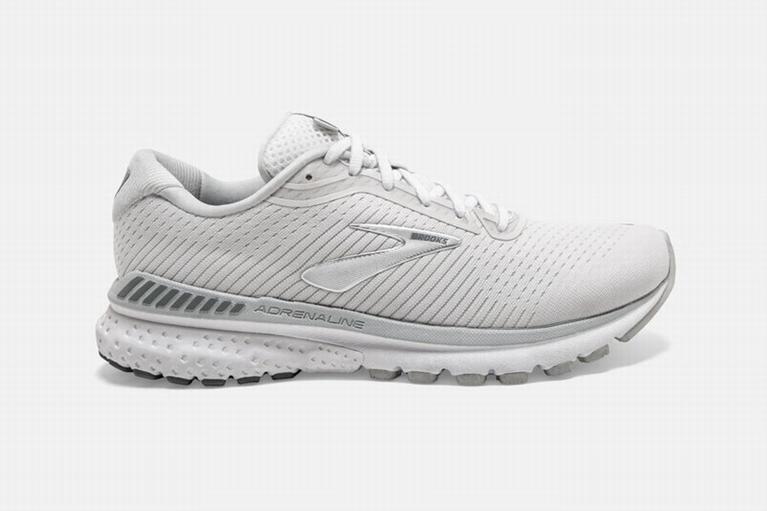 Brooks Adrenaline Gts 20 - Womens Road Running Shoes - White/Silver/Grey (20564MUCY)